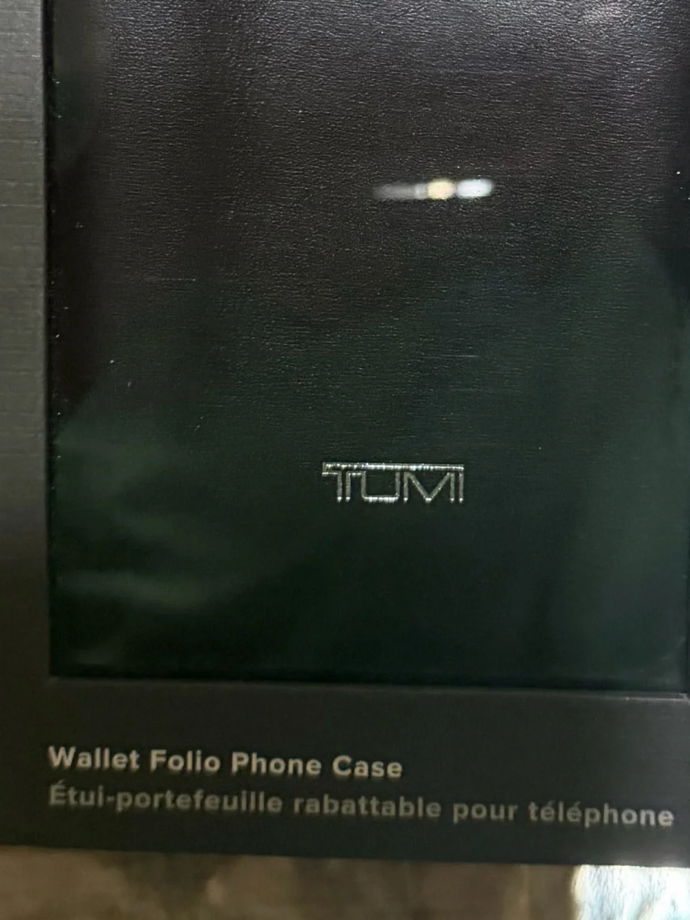 Tumi Black Leather Wallet Folio Phone Case iPhone 12/12 pro